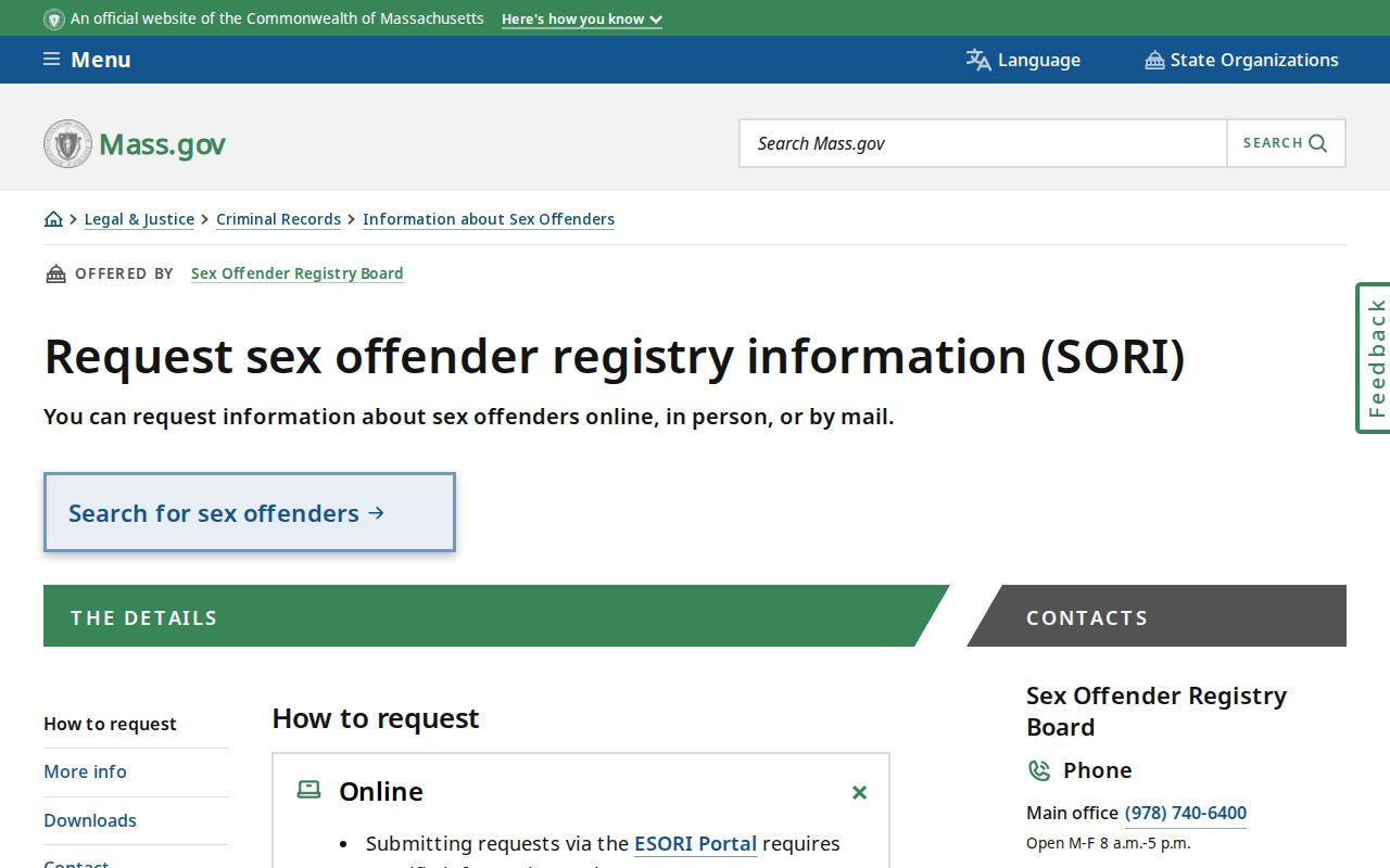Weymouth residents directory Massachusetts SORI request instructions