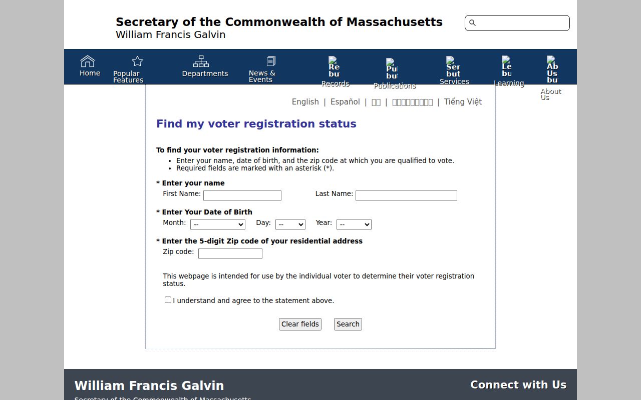 Weymouth residents directory Massachusetts voter status lookup fields