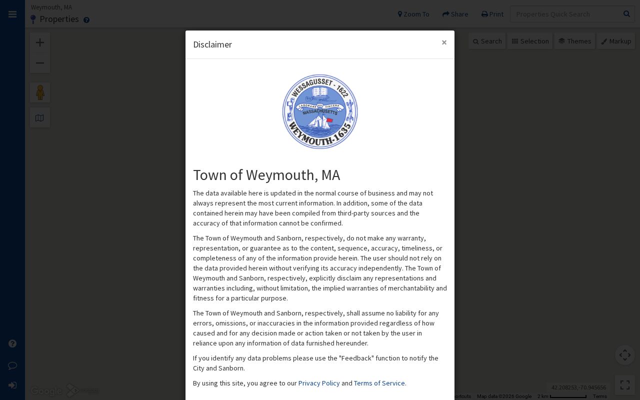 Weymouth residents directory MapGeo property search and parcel map