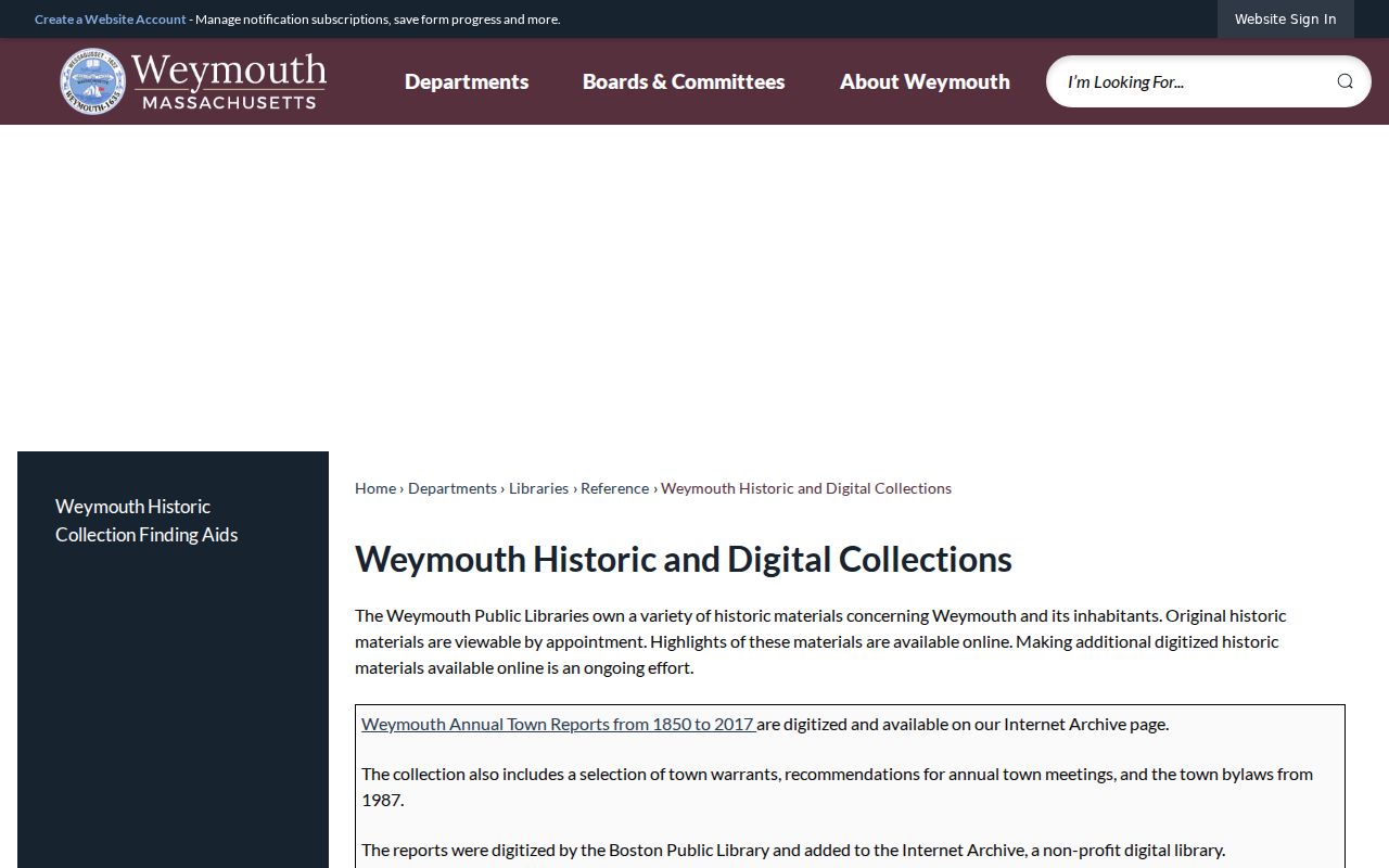 Weymouth city directory local-history collection page